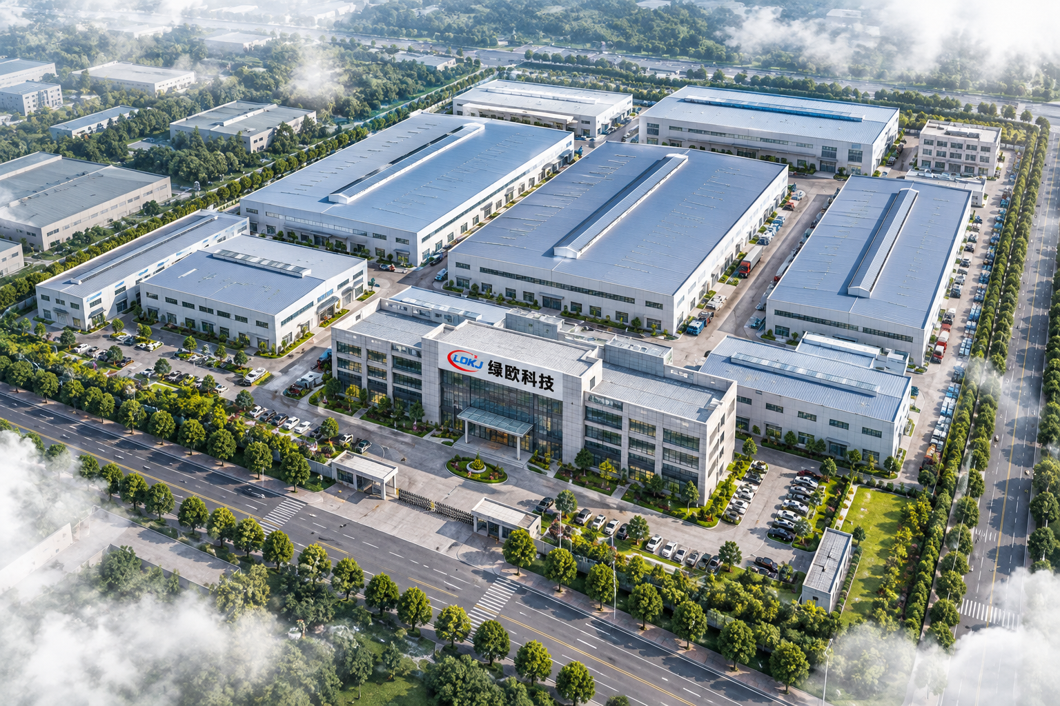 Aerial view of the LOKJ production campus